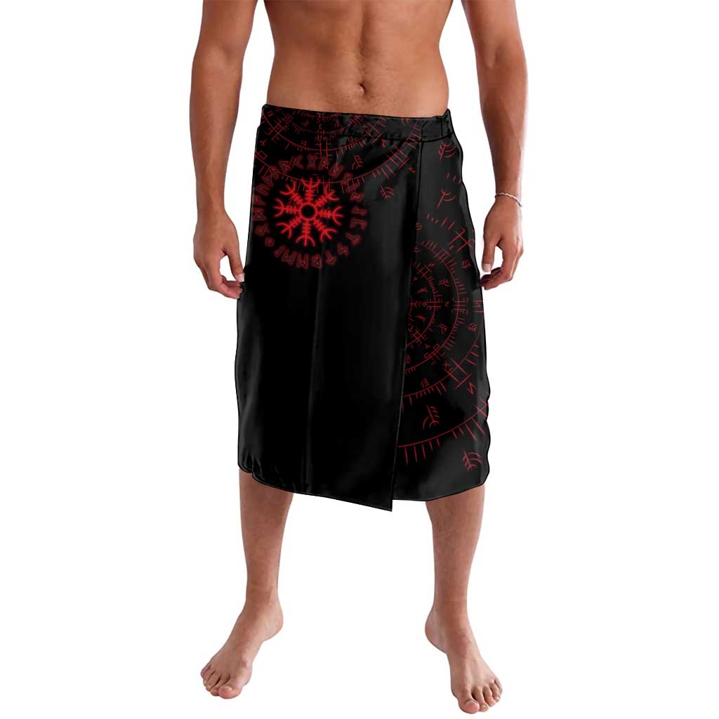 Viking Stag and Helm of Awe Symbol Lavalava Glowing Norse Runic Tribal Illustration
