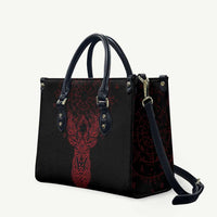 Viking Stag and Helm of Awe Symbol Leather Bag Glowing Norse Runic Tribal Illustration