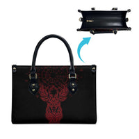 Viking Stag and Helm of Awe Symbol Leather Bag Glowing Norse Runic Tribal Illustration