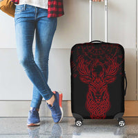 Viking Stag and Helm of Awe Symbol Luggage Cover Glowing Norse Runic Tribal Illustration