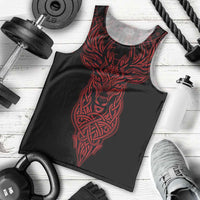Viking Stag and Helm of Awe Symbol Men Tank Top Glowing Norse Runic Tribal Illustration