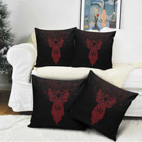 Viking Stag and Helm of Awe Symbol Pillow Cover Glowing Norse Runic Tribal Illustration
