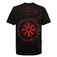 Viking Stag and Helm of Awe Symbol Rugby Jersey Glowing Norse Runic Tribal Illustration