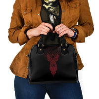 Viking Stag and Helm of Awe Symbol Shoulder Handbag Glowing Norse Runic Tribal Illustration
