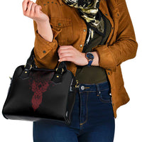 Viking Stag and Helm of Awe Symbol Shoulder Handbag Glowing Norse Runic Tribal Illustration