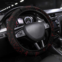 Viking Stag and Helm of Awe Symbol Steering Wheel Cover Glowing Norse Runic Tribal Illustration