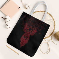 Viking Stag and Helm of Awe Symbol Tote Bag Glowing Norse Runic Tribal Illustration