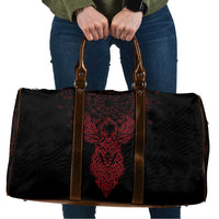 Viking Stag and Helm of Awe Symbol Travel Bag Glowing Norse Runic Tribal Illustration