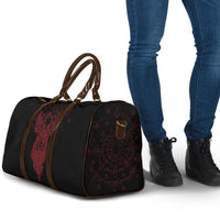 Viking Stag and Helm of Awe Symbol Travel Bag Glowing Norse Runic Tribal Illustration