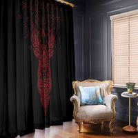 Viking Stag and Helm of Awe Symbol Window Curtain Glowing Norse Runic Tribal Illustration