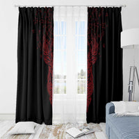 Viking Stag and Helm of Awe Symbol Window Curtain Glowing Norse Runic Tribal Illustration