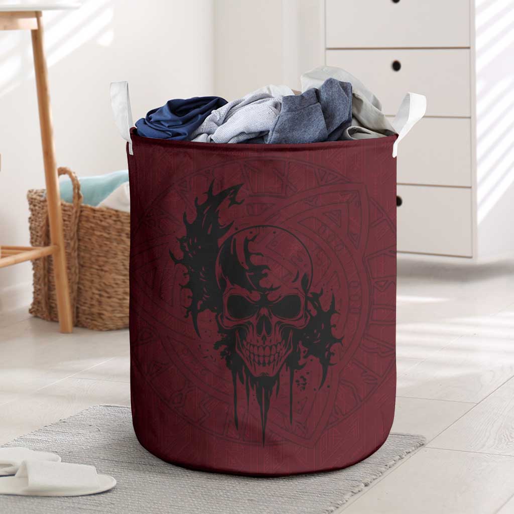 Demonic Skull Sigil Vikings Laundry Basket Dark Gothic Rune Grunge Illustration