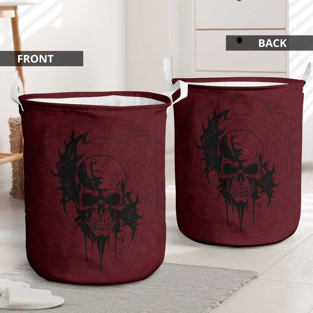 Demonic Skull Sigil Vikings Laundry Basket Dark Gothic Rune Grunge Illustration