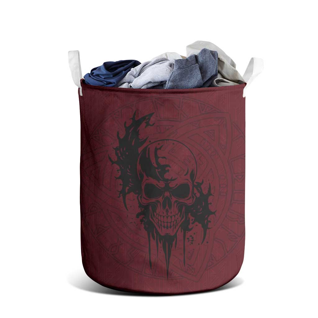 Demonic Skull Sigil Vikings Laundry Basket Dark Gothic Rune Grunge Illustration