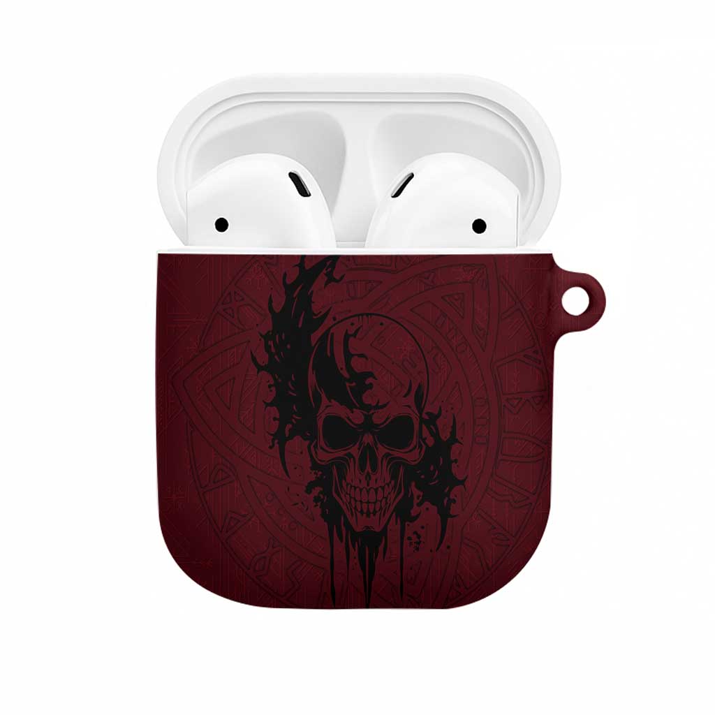 Demonic Skull Sigil Vikings AirPods Case Dark Gothic Rune Grunge Illustration