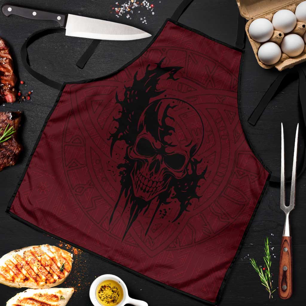 Demonic Skull Sigil Vikings Apron Dark Gothic Rune Grunge Illustration
