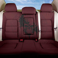 Demonic Skull Sigil Vikings Back Car Seat Cover Dark Gothic Rune Grunge Illustration