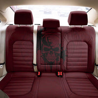 Demonic Skull Sigil Vikings Back Car Seat Cover Dark Gothic Rune Grunge Illustration