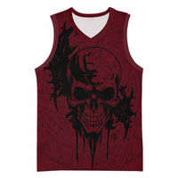 Demonic Skull Sigil Vikings Basketball Jersey Dark Gothic Rune Grunge Illustration