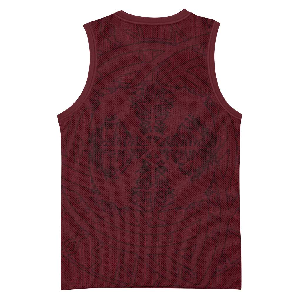Demonic Skull Sigil Vikings Basketball Jersey Dark Gothic Rune Grunge Illustration