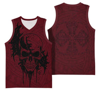 Demonic Skull Sigil Vikings Basketball Jersey Dark Gothic Rune Grunge Illustration