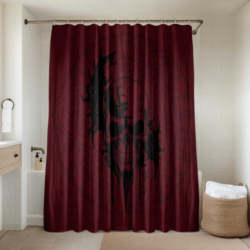 Demonic Skull Sigil Vikings Bathroom Set Dark Gothic Rune Grunge Illustration