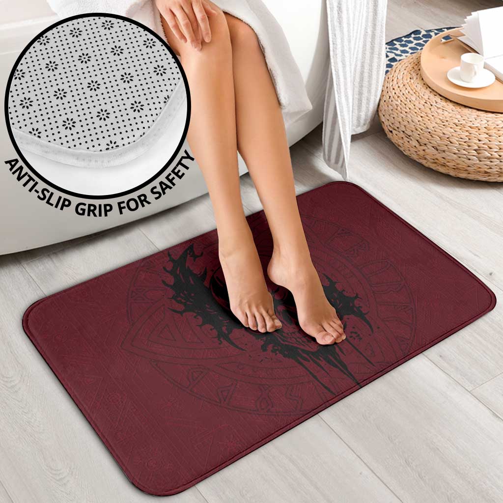 Demonic Skull Sigil Vikings Bathroom Set Dark Gothic Rune Grunge Illustration