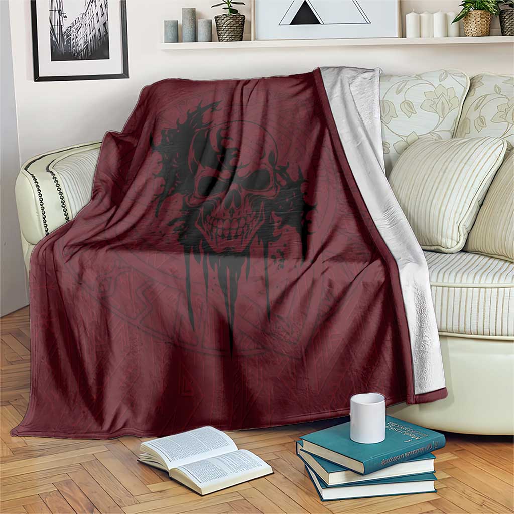 Demonic Skull Sigil Vikings Blanket Dark Gothic Rune Grunge Illustration