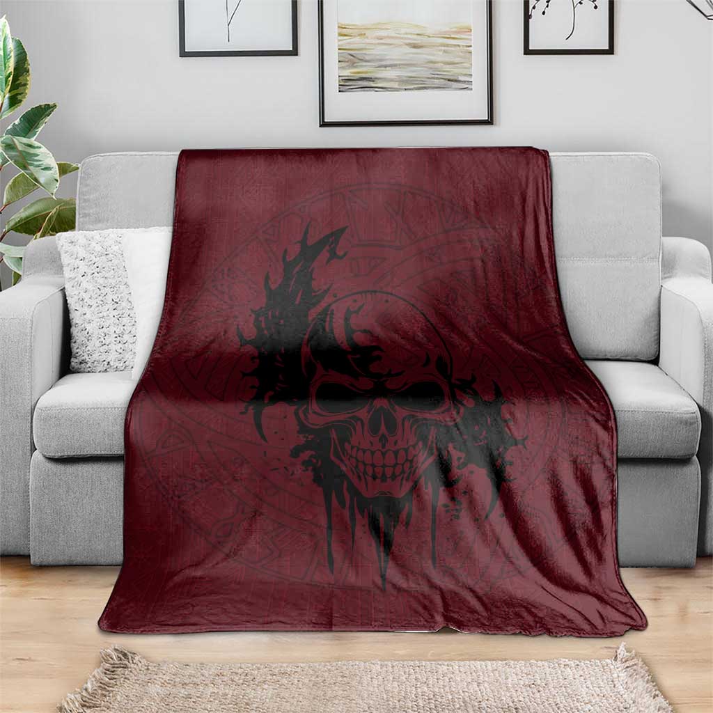 Demonic Skull Sigil Vikings Blanket Dark Gothic Rune Grunge Illustration