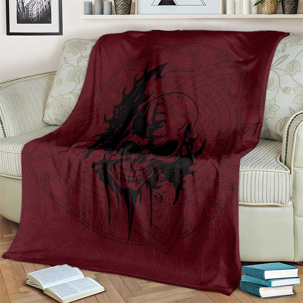 Demonic Skull Sigil Vikings Blanket Dark Gothic Rune Grunge Illustration