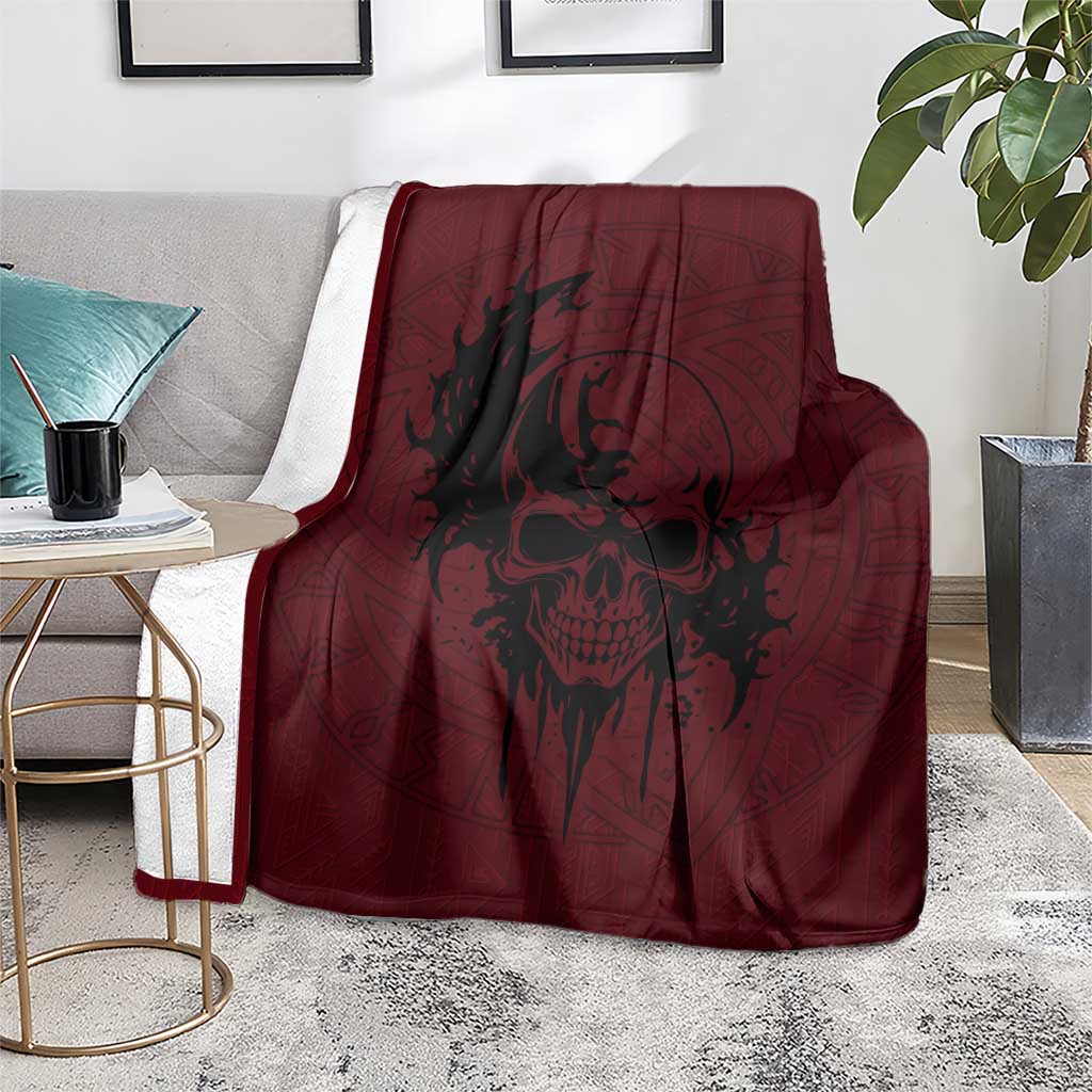 Demonic Skull Sigil Vikings Blanket Dark Gothic Rune Grunge Illustration