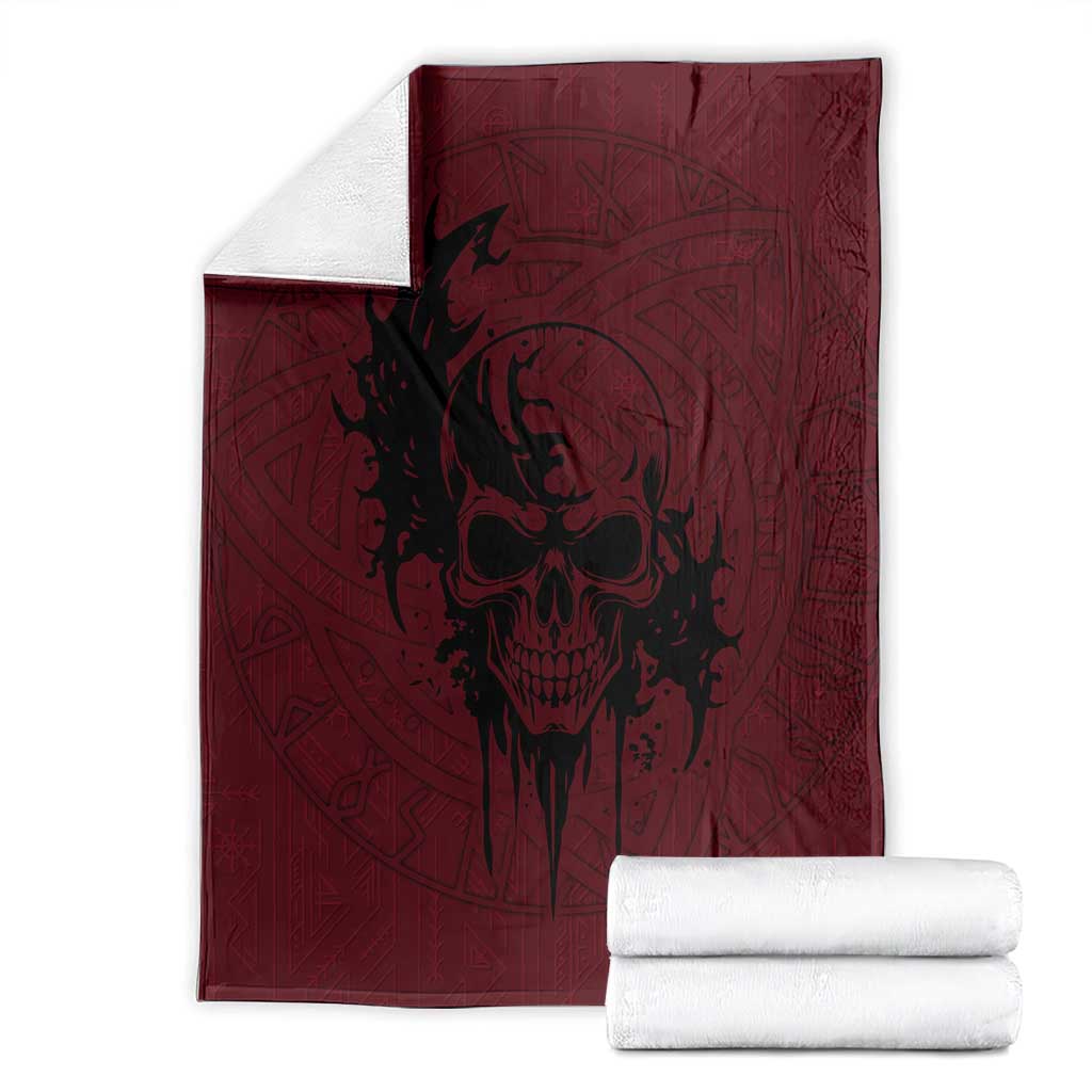 Demonic Skull Sigil Vikings Blanket Dark Gothic Rune Grunge Illustration