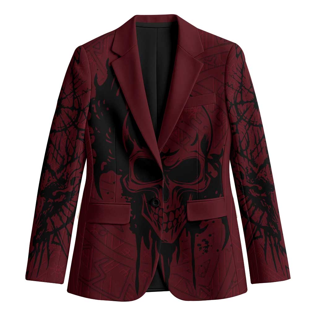 Demonic Skull Sigil Vikings Blazer Dark Gothic Rune Grunge Illustration