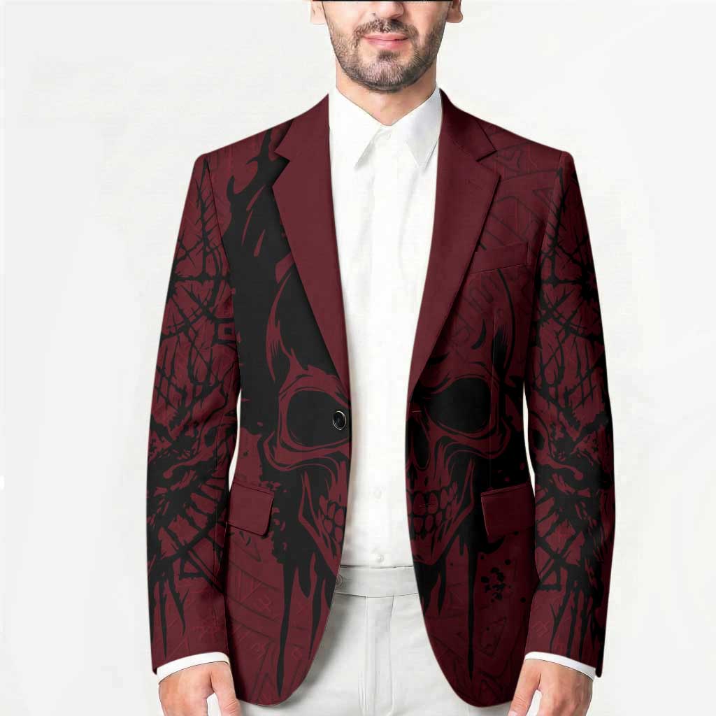Demonic Skull Sigil Vikings Blazer Dark Gothic Rune Grunge Illustration