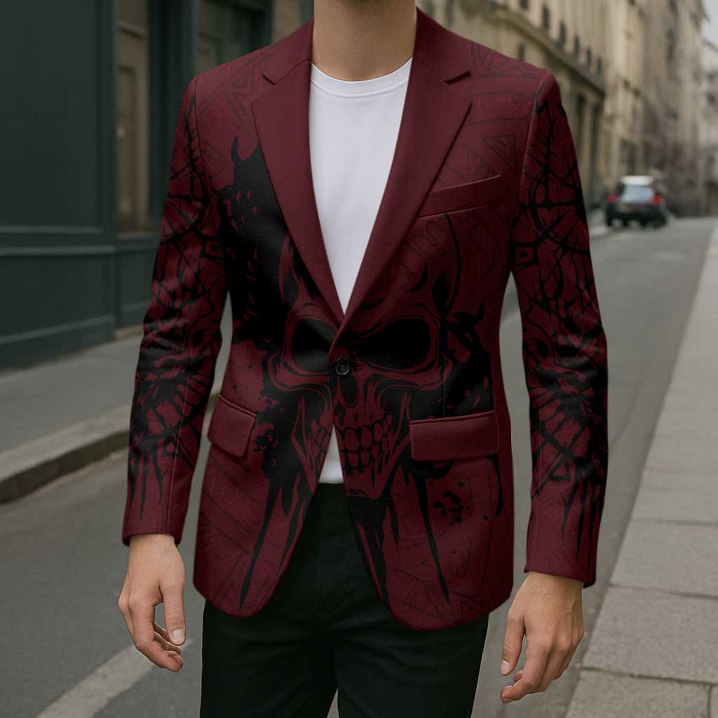 Demonic Skull Sigil Vikings Blazer Dark Gothic Rune Grunge Illustration