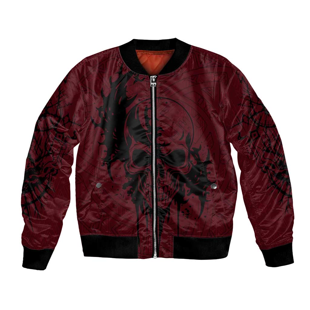 Demonic Skull Sigil Vikings Bomber Jacket Dark Gothic Rune Grunge Illustration