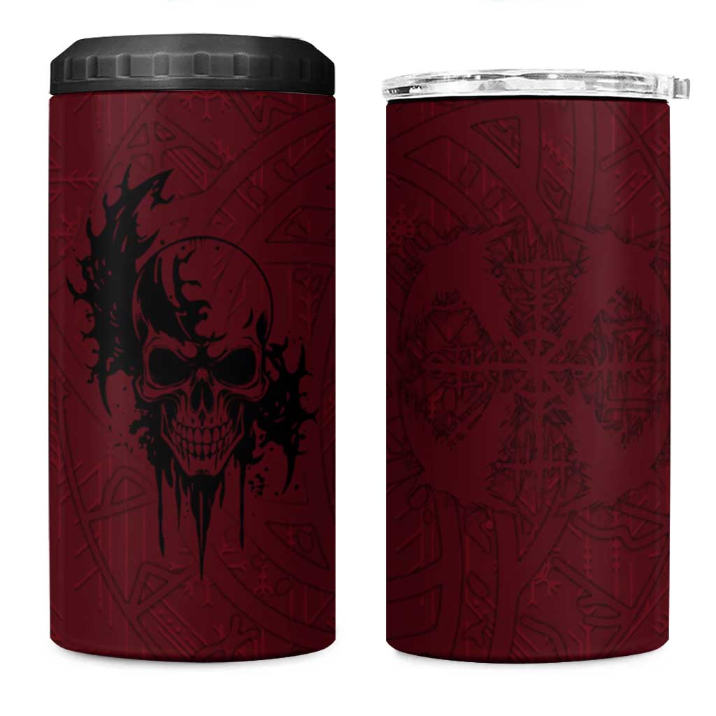 Demonic Skull Sigil Vikings 4 in 1 Can Cooler Tumbler Dark Gothic Rune Grunge Illustration