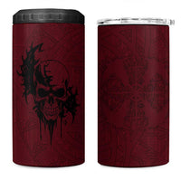 Demonic Skull Sigil Vikings 4 in 1 Can Cooler Tumbler Dark Gothic Rune Grunge Illustration