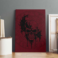 Demonic Skull Sigil Vikings Canvas Wall Art Dark Gothic Rune Grunge Illustration