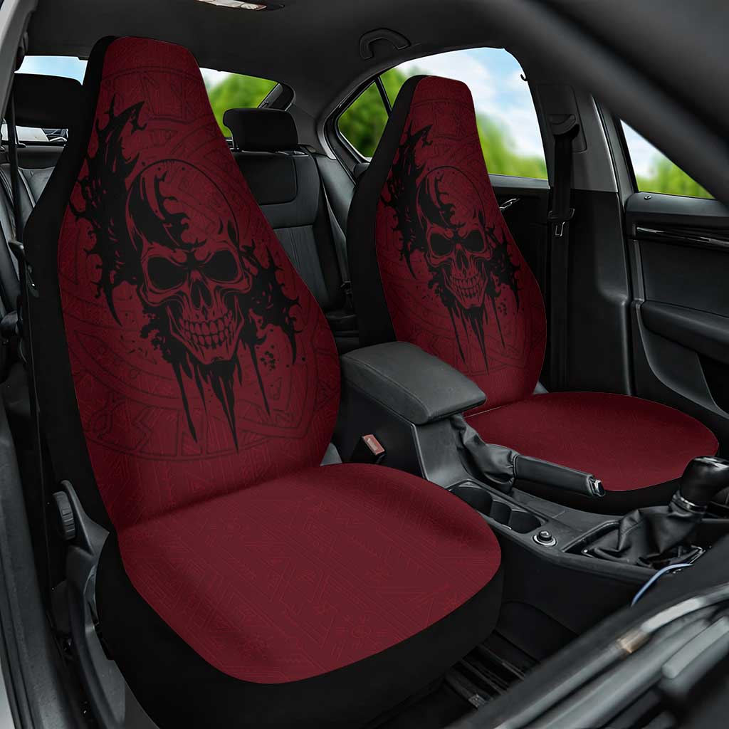 Demonic Skull Sigil Vikings Car Seat Cover Dark Gothic Rune Grunge Illustration