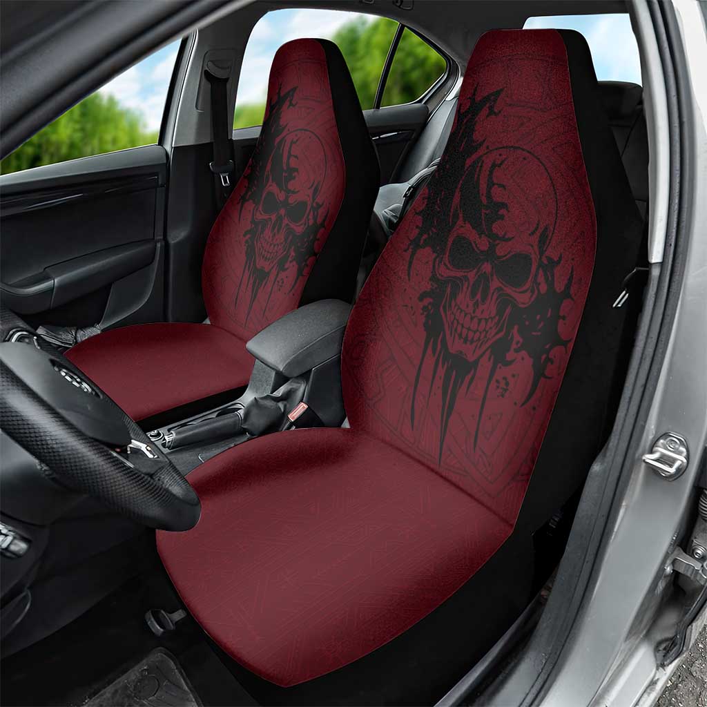 Demonic Skull Sigil Vikings Car Seat Cover Dark Gothic Rune Grunge Illustration