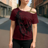 Demonic Skull Sigil Vikings Cross Shoulder Shirt Dark Gothic Rune Grunge Illustration