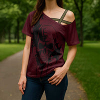 Demonic Skull Sigil Vikings Cross Shoulder Shirt Dark Gothic Rune Grunge Illustration