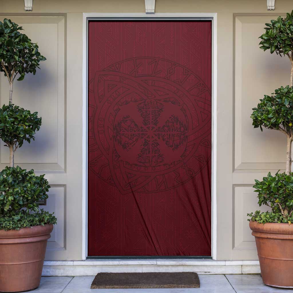 Demonic Skull Sigil Vikings Door Cover Dark Gothic Rune Grunge Illustration