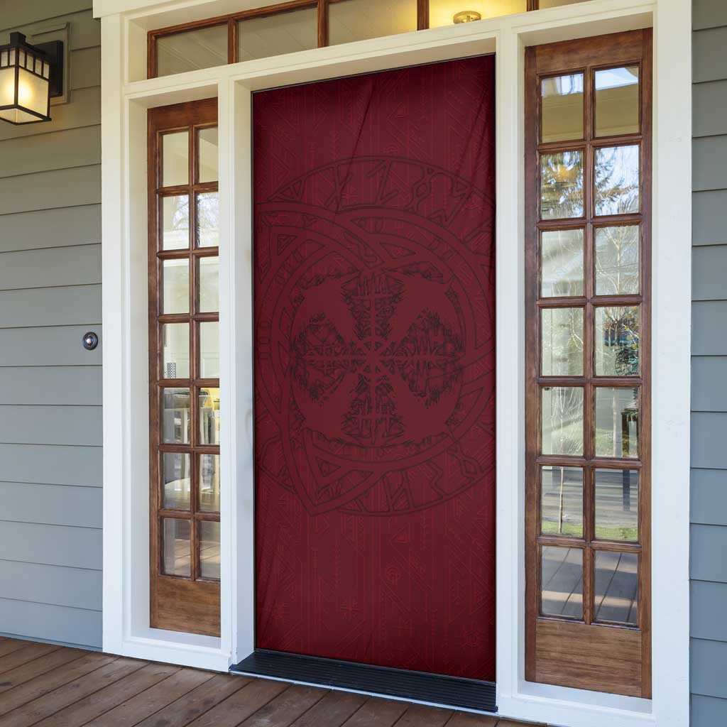Demonic Skull Sigil Vikings Door Cover Dark Gothic Rune Grunge Illustration