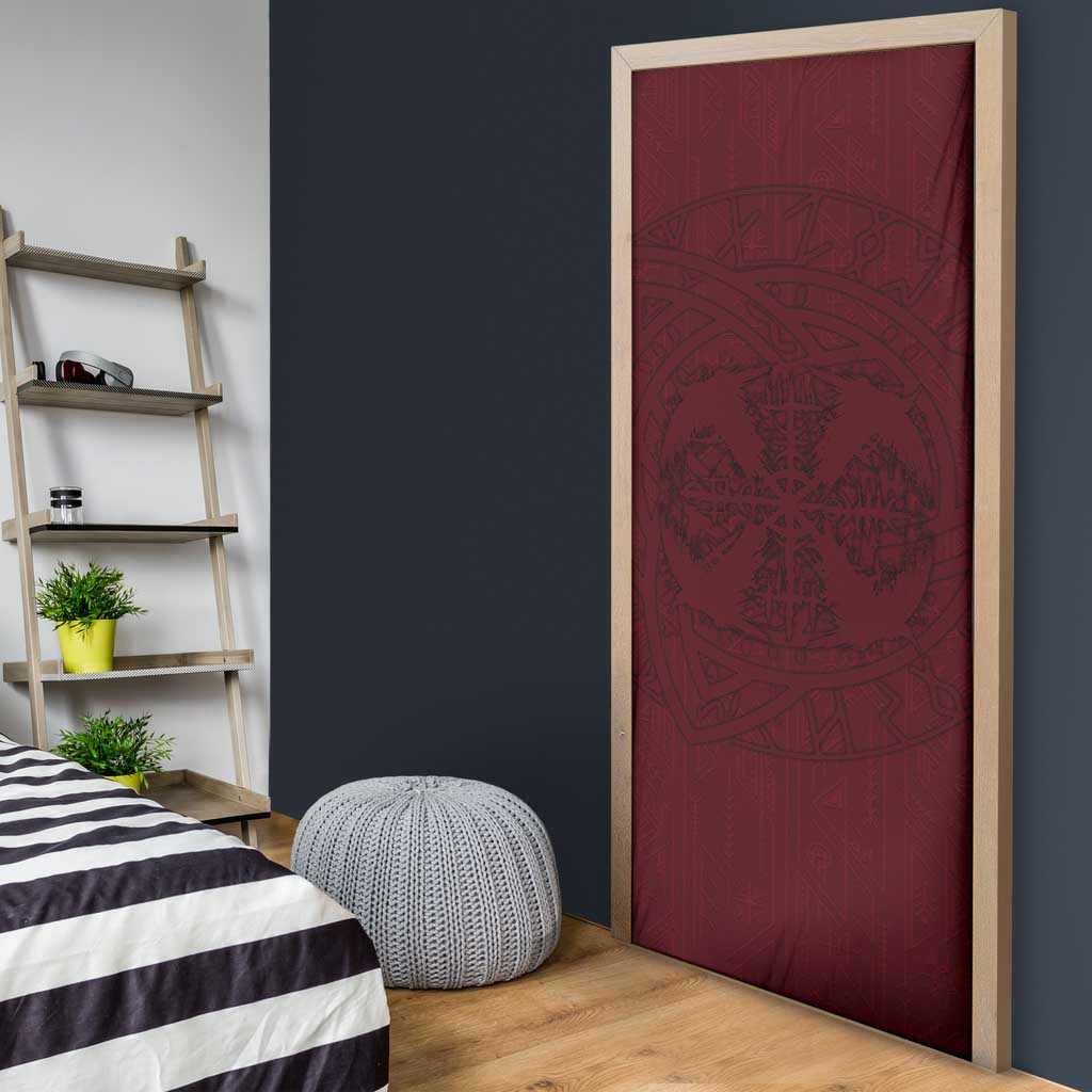 Demonic Skull Sigil Vikings Door Cover Dark Gothic Rune Grunge Illustration