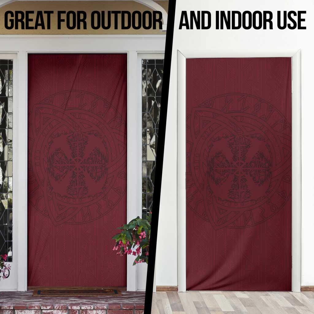 Demonic Skull Sigil Vikings Door Cover Dark Gothic Rune Grunge Illustration