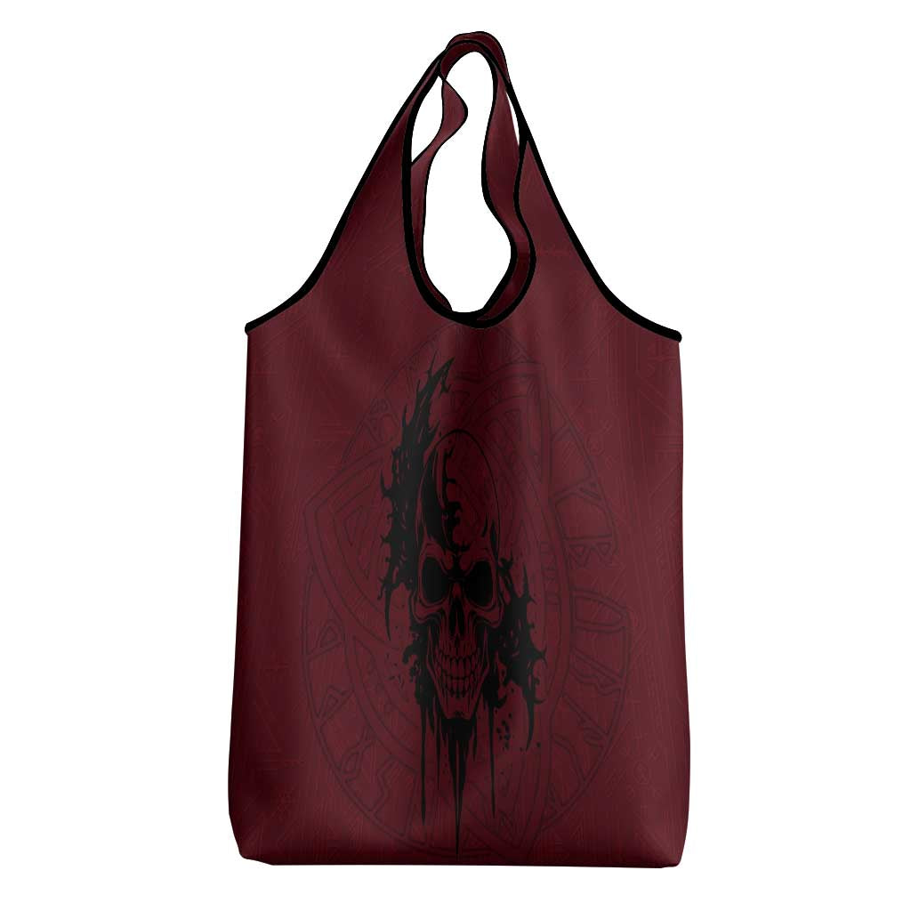 Demonic Skull Sigil Vikings Grocery Bag Dark Gothic Rune Grunge Illustration