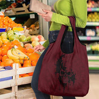 Demonic Skull Sigil Vikings Grocery Bag Dark Gothic Rune Grunge Illustration
