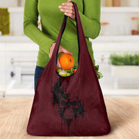 Demonic Skull Sigil Vikings Grocery Bag Dark Gothic Rune Grunge Illustration